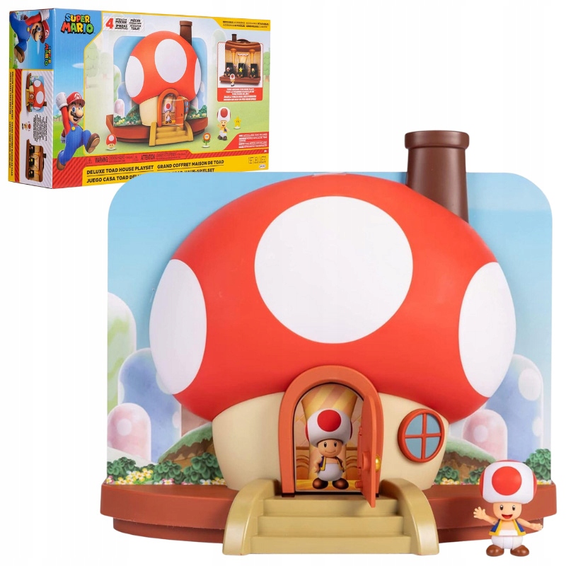 SUPER MARIO BROS TOAD HOUSE DELUXE SET NA HRÁVKU S HUBOVÝMI figúrkami